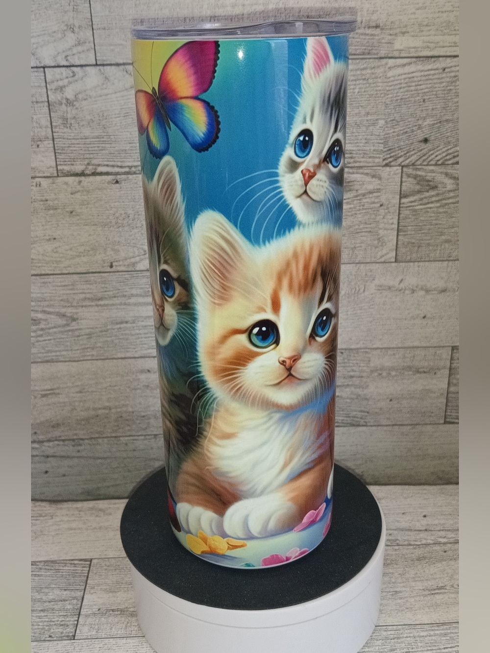 Cute Kitten Cat 20oz Tumbler - Blue Multi-Color